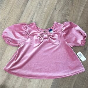 Old Navy Pink Velvet Bow Top size 3T